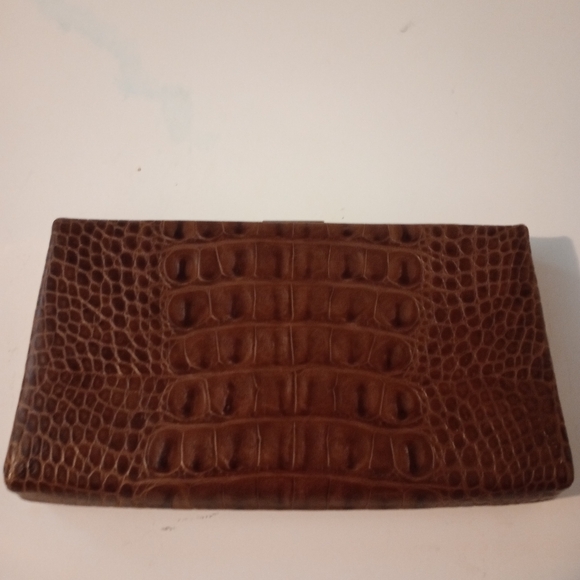 Banana Republic Crocodile embossed leather clutch. - Picture 2 of 6